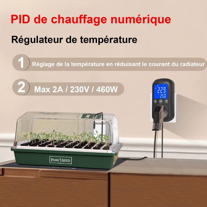 KETOTEK Prise Thermostat Jour/Nuit avec Rétro-éclairage