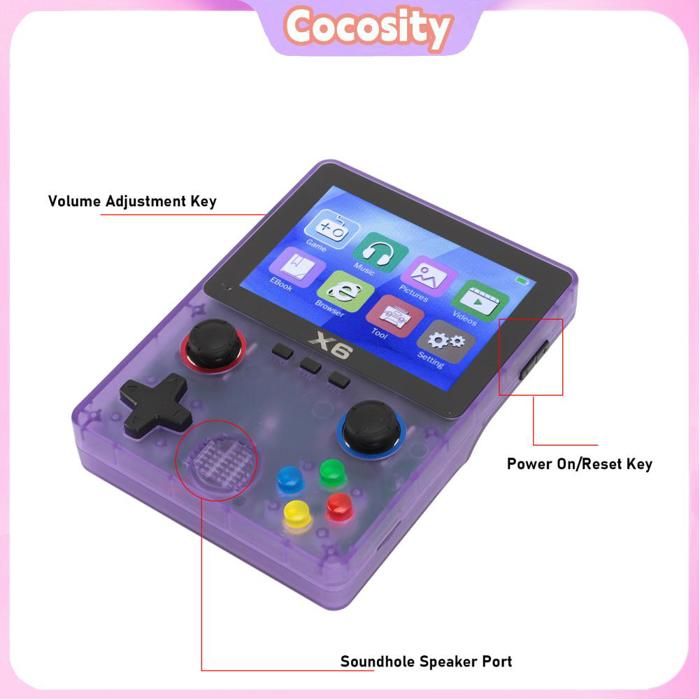Console Rétro Portable 3,5 Pouces IPS 640x480, 11 émulateurs, Carte 32 Go, 2000 MAh - Jeu Vidéo 2 Joueurs