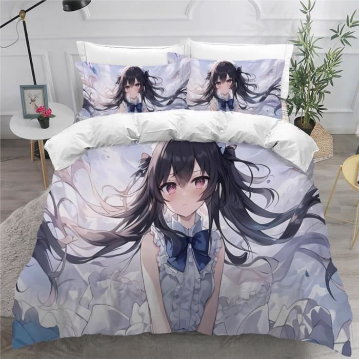 Housse De Couette Anime 220x240 Cm - Microfibre - 2 Taies - Design Érotique Japonais