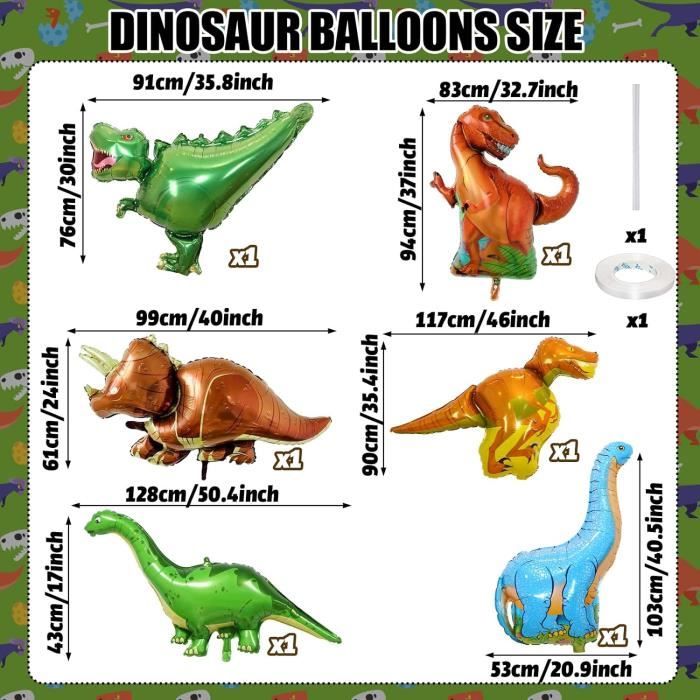 Ballon Dinosaure Aluminium Taille 28 62x71CM Pour Decoration Maison  Festival