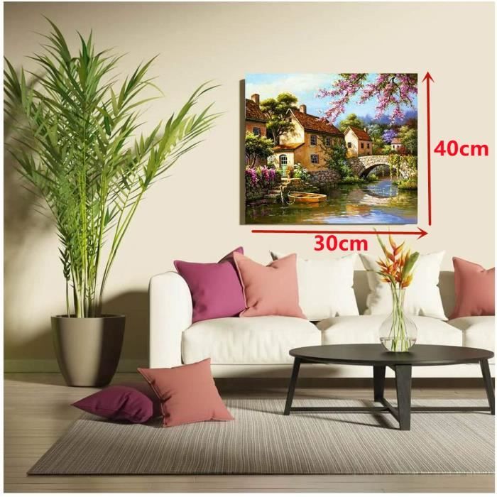 5D Diamant Peinture Rivière De La Forêt,Diy Diamond Painting Kits,Broderie Diamant Kit Complet