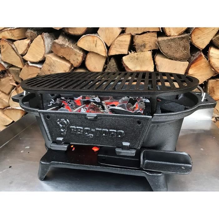Barbecues BBQ-Toro - Barbecue en fonte avec grille de cuisson - 50 x 25 x  23 cm - Grill de camping au charbon de bois st 3521 - Cdiscount Jardin