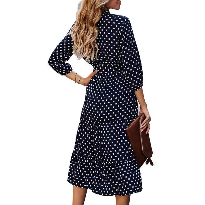 Robe Maxi Femme Marron Avec Ceinture Et Manches Longues - Taille Unique - Occasion Très Bon état