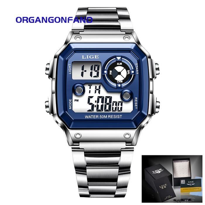 Montre Numérique Sport Synoke - Multifonction, LED, Bracelet Noir, Pour Homme