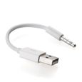 Cable Adaptateur USB 3.5mm Sync Jack Data Chargeur Recharge pour Apple Ipod Shuffle 3ème à 7ème génération-2