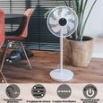 Ventilateur Sur Pied Silencieux - Avec Télécommande - 8 Réglages de Vitesse - Argent - Silent Eco 7584 Solis-2