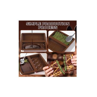Lot de 8 moules profonds en silicone pour barre de chocolat Dubaï, moules épais en silicone