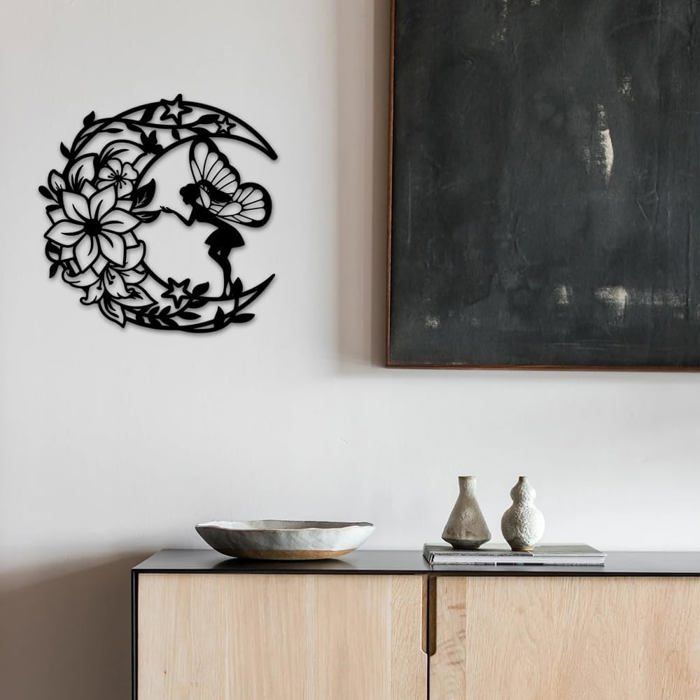 Décoration Murale Métal Noir Minimaliste – Vases Fleurs Design – Sculpture à Suspendre Salon Chambre Cuisine Déco Chambre Minimaliste