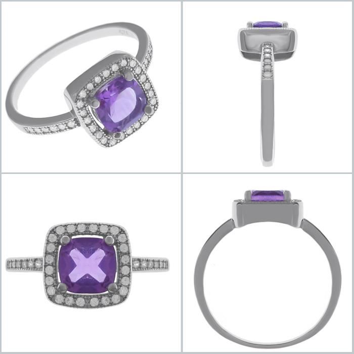 Bague Femme En Argent 925 Rhodié Avec Oxydes De Zirconium - Taille 52, Neuve, Brillante Et élégante