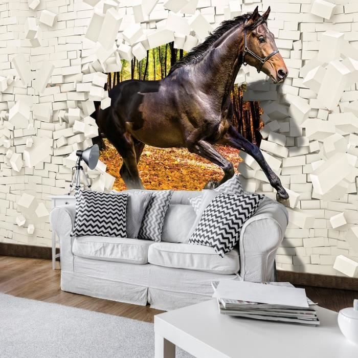 cheval blanc 3D Effet Tapisserie Art Mural Tapisserie Murales Tapisserie Murale Tissu Pour La Décoration De Chambre À Coucher, Décorations Murales, Art Mural, Nappes Tenture Murale 130cmx150cm