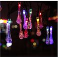  5M RVB Guirlande Solaire d'extérieur, 20 LEDs en Forme de Goutte d'eau, Décoration pour Jardin Noël Mariage Partie Halloween-3
