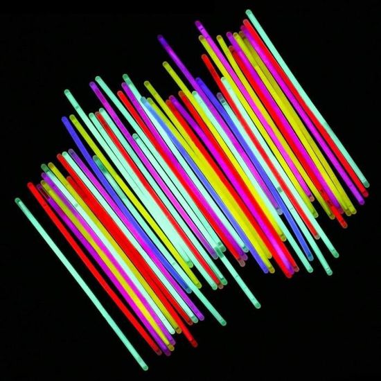 Stick lumineux avec clip (lumière chimique) durée 6 h, 16 cm