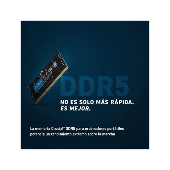 Kit mémoire - Micron Technology - Crucial - DDR5 - kit - 32 Go: 2 x 16 Go - SO DIMM 262 broches - 5600 MHz / PC5-44800 - Informatique