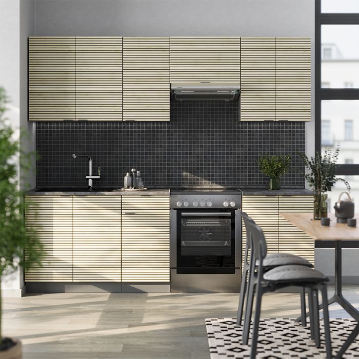 VICCO Fame-Line 240 cm Küchenzeile Einbau anthrazit (36154) ab 707,66