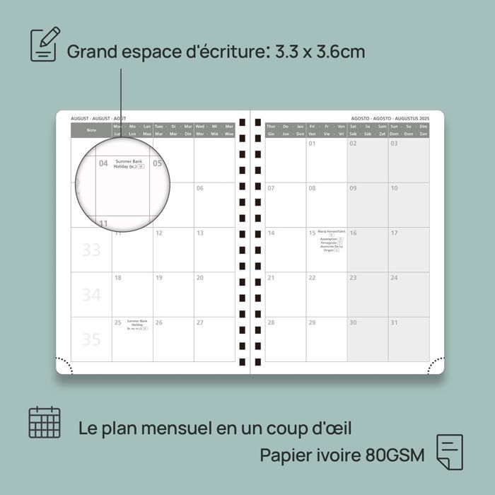 Agenda Semainier 12 Mois 2024 Avec Du Coffret, Agenda 2024, Format Large 13X21, Couverture