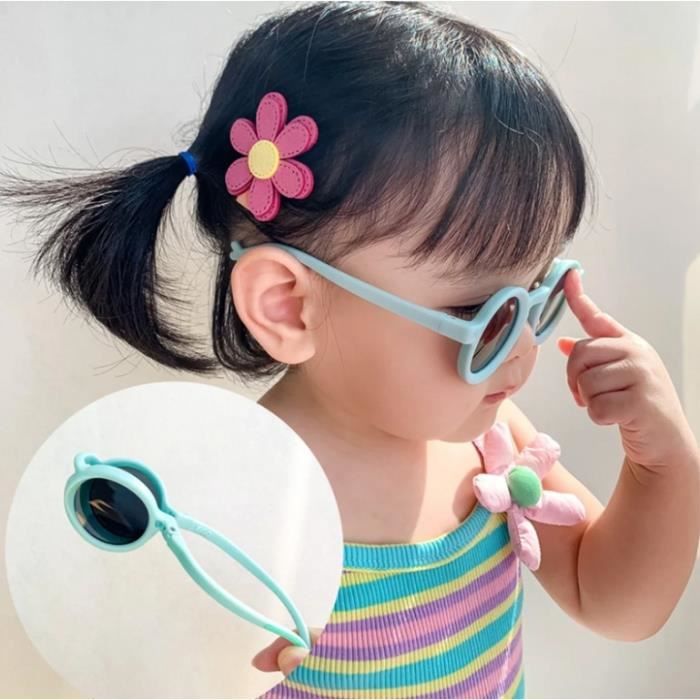 Lunette de Soleil Enfant Branches ajustables 360 Protection Laterale Confort Optimal Bandeau elastique Lunettes de soleil pour bebe