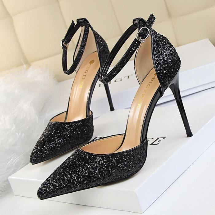 chaussure femme a talon chaussures femme talon femme soirée talon femme  luxe Talons hauts en biscuits pour dames, escarpins pointus, chaussures de  mariage, fête, patients en cristal, mode sexy, printemps, automne