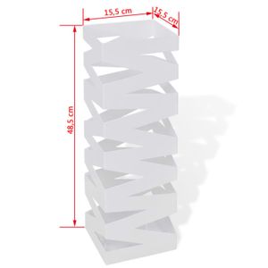 Porte-parapluie Carré Blanc Moderne – Avec Bac De Récupération D'eau Amovible, 15.5x15.5x48.5 Cm