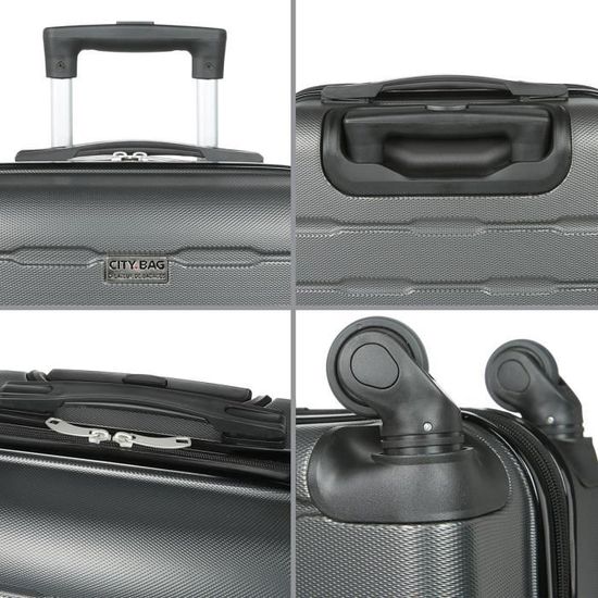 City bag valise cabine ultralight abs 4 roues gris foncé on sale