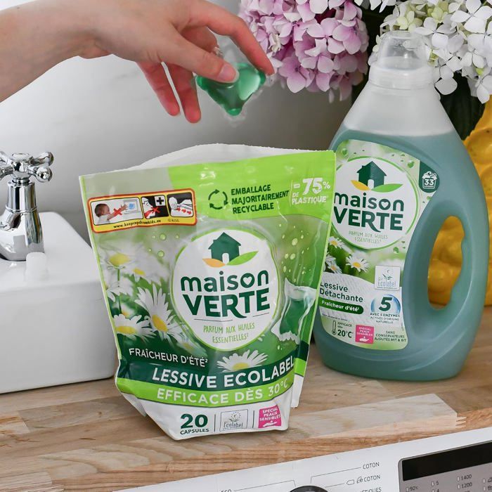 Maison Verte-Lessive Capsule-Parfum Fraîcheur d'Ete-Lessive Détachante ...