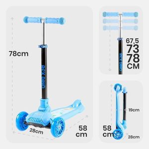 Trottinette Enfants - Pliable - 2 Roues LED - Hauteur Réglable - 3 à 10 Ans - Rose