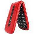 Téléphones Portables à Grosses Touches Clapet pour Personnes Agées, SOS Bouton GSM Dual SIM Debloqué Senior Mobile Rouge USHINING-0