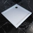 Receveur de douche à  effet pierre - Blanc - 90 x 90 cm-0