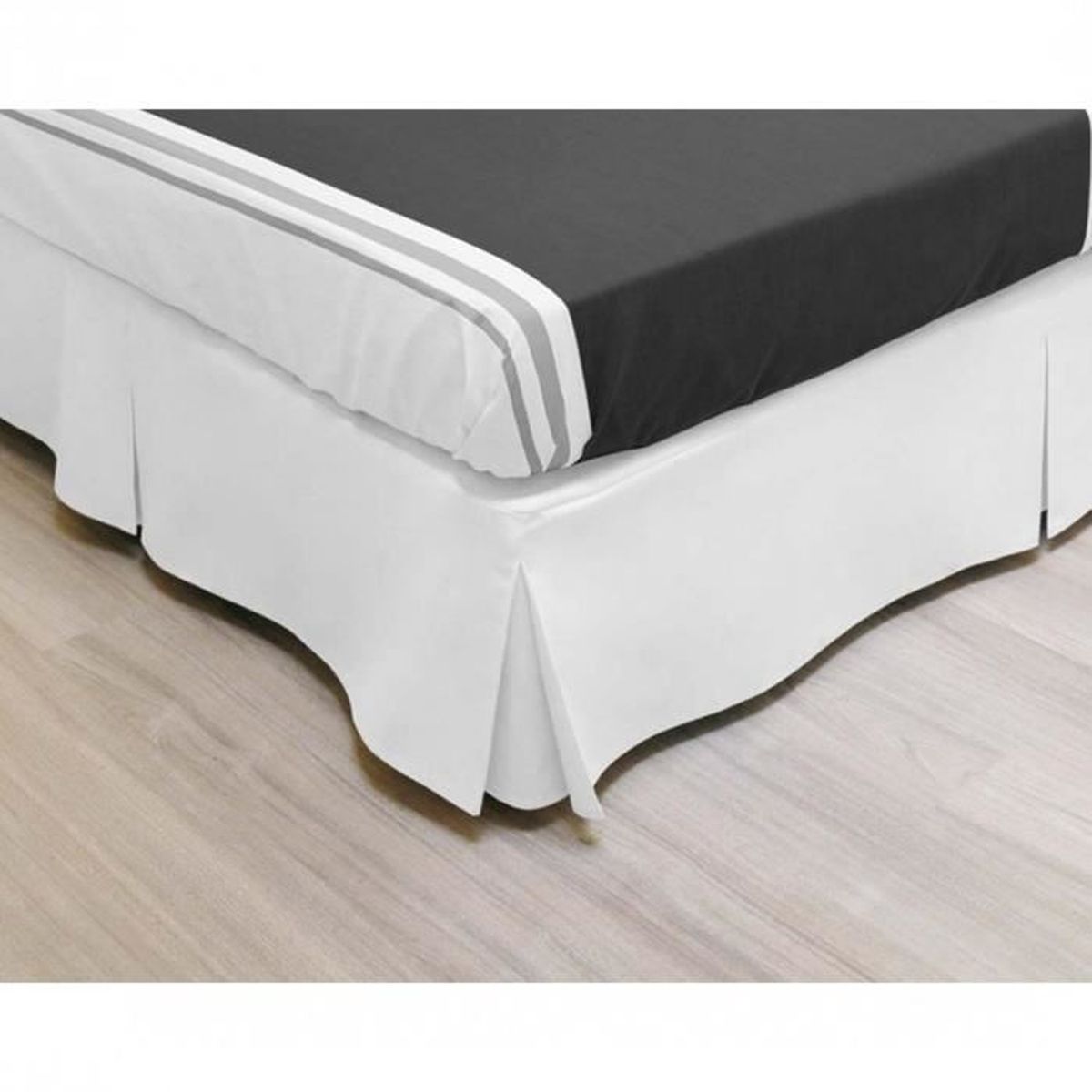 Cache Sommier Integral Microfibre Blanc 140x190 Achat Vente Cache Sommier Cdiscount