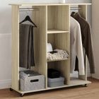 VIDAXL Garde robe avec roues chêne sonoma 102x38x110cm bois ingénierie