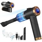 CALDIO - CALDION Aspirateur à Main sans Fil, 9000Pa 120W Mini Puissant 4000mAh, avec Lampe LED Filtre HEPA USB pour Maison Voiture Animal Domestique