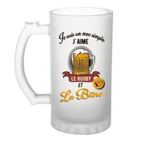Chope de bière Rugby et Bière | Verre à bière pinte Cadeau humour alcool et loisir pour Rugbyman
