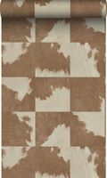 Origin Wallcoverings papier peint imitation peau de vache marron et blanc - 0,53 x 10,05 m - 347804