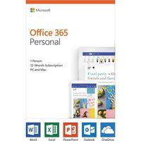 Microsoft Offic 365 Personnel - 1 utilisateur - PC ou Mac - 1 an