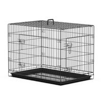 PawHut Cage caisse de transport pliante pour chien en métal noir 92 x 57 x 62,5 cm