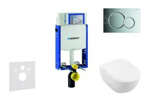 WC - TOILETTES Geberit Kombifix Ensemble bâti-support, cuvette de toilette et siège Subway 2.0, DirectFlush, SoftClose, CeramicPlus et plaque