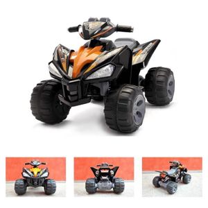 QUAD ES-Toys, quad électrique enfant, orange, 2x moteurs électriques 12 V, klaxon