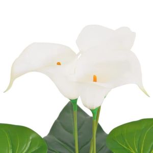 FLEUR ARTIFICIELLE Plante artificielle avec pot Lis Calla 45 cm Blanc-MEE