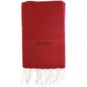 Fouta Tissage Nid Dabeille Uni Rouge Achat Vente