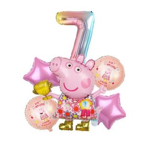 10 Per Pack Peppa Pig Jaune et Rouge Joyeux Anniversaire Ballons NEUF