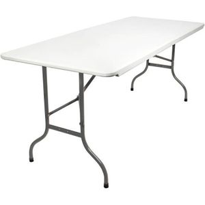 casa pro table pliante table de buffet gris 183x76cm table a manger jardin table de camping table tables de jardin et terrasse meuble de jardin