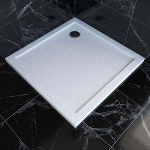 RECEVEUR DE DOUCHE Receveur de douche à  effet pierre - Blanc - 90 x 