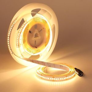 Teberno 5M Ruban LED Blanc Chaud, 2700K Bnade Lumineuse LED 12V avec Prise,  Autocollant LED Cuisine Sous Meuble Eclairage Dimmable pour Lit, Meubles