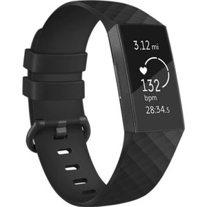 BRACELET MONTRE CONNEC. Bracelet silicone pour le Fitbit Charge 3 / 4 - Noir