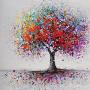 Tableau Arbre de Vie Rouge Intense, Tableaux