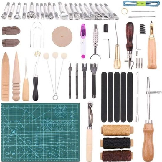 Kit 11 Pièces Perforateur Cuir Et Outils Gravure Couture - Rivets Et Boutons-Pression