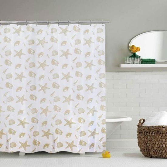 Rideau De Douche 200X220 Cm, Grand Rideau De Bain En Polyester Avec