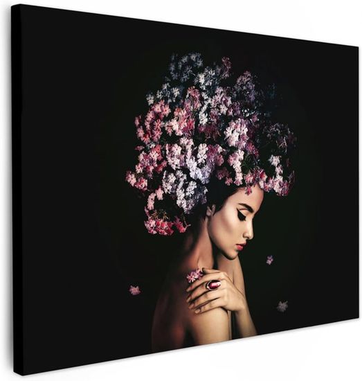 Tableau Floral Rose Sur Toile – Impression 100x50 Cm – Style Moderne – Neuf Sous Emballage