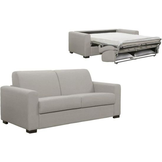 canape convertible 3 places gris clair couchage 2 personnes greta cdiscount maison