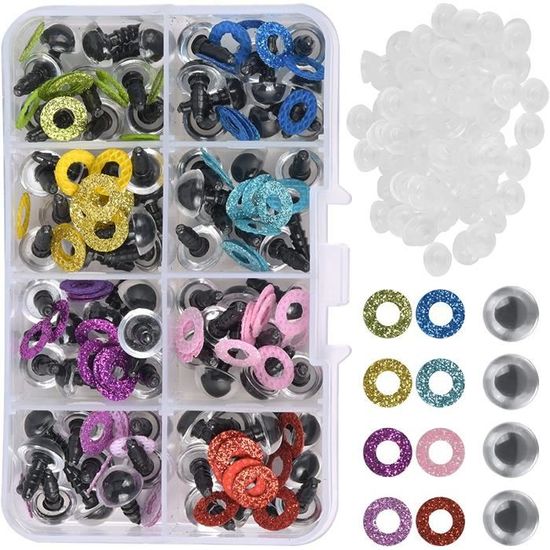 240 Yeux De Sécurité En Plastique Pailleté Avec Rondelles