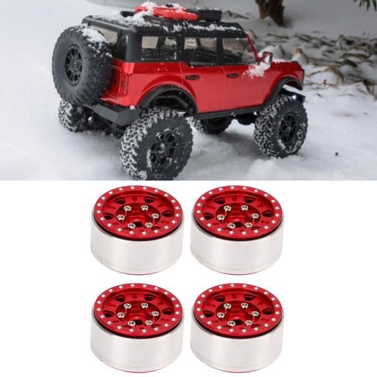 Lot De 4 Roues Beadlock Métal 2.6" Pour RC Axial Wraith, RR10, RBX10 - Compatible AXI03005, AXI03000, AXI3004 - Noir